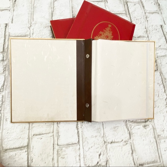 Lot of 3 Vintage OTAGIRI Japan Lacquerware Red Christmas Tree Photo Album - Picture 3 of 16